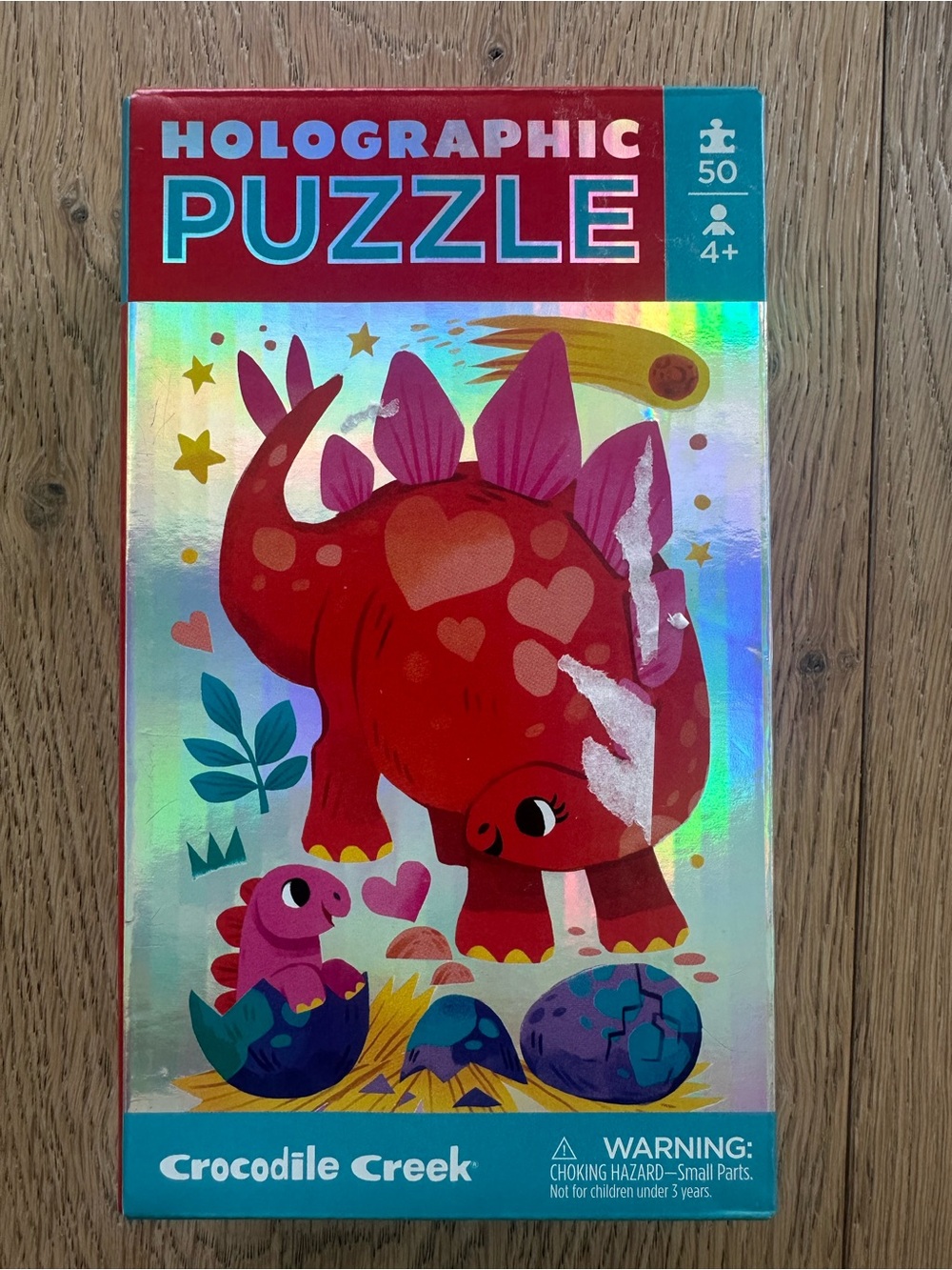NEW Crocodile Creek Holographic Red Dinosaur Puzzle - 50 pc